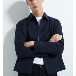 Navy rubberized overshirt jacket